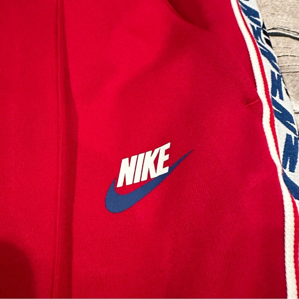 Nike Bright Red Retro Inspired Track Pants With Snaps Up Sides Size Small - Picture 5 of 12
